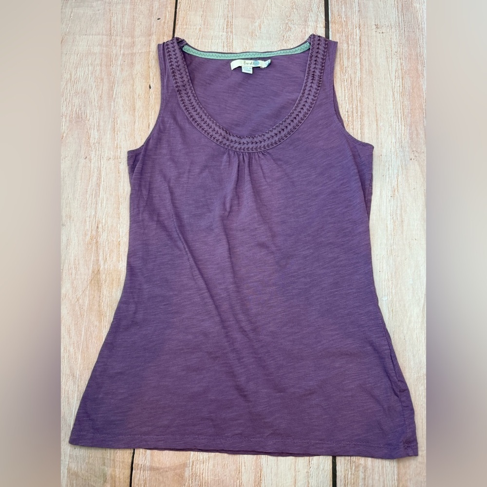 Boden Size 2 Purple Embroidered Tank Top Woman’s Boho Blouse Shirt